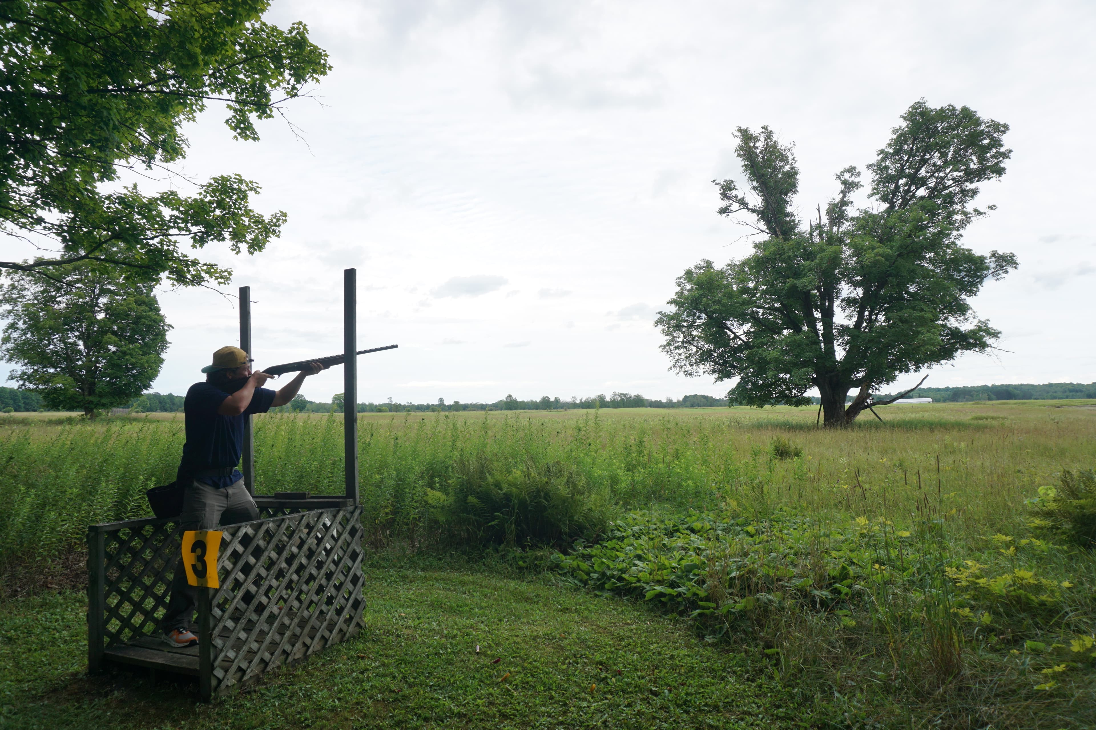 Sporting clays — taking a shot across the field